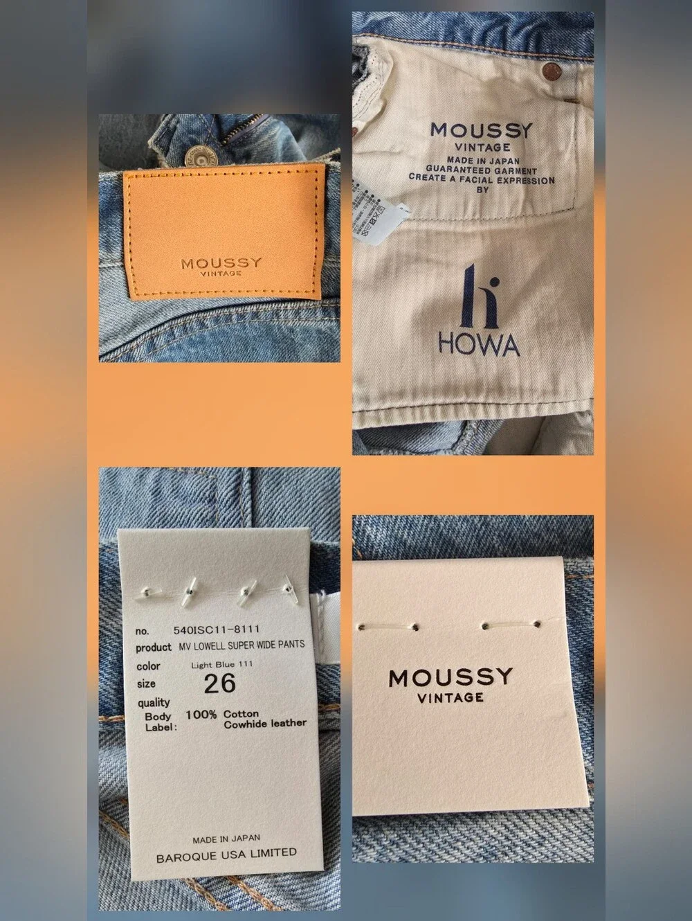 NWT Moussy Vintage MV Lowell Super Wide Pants Light Blue Women's Size 26